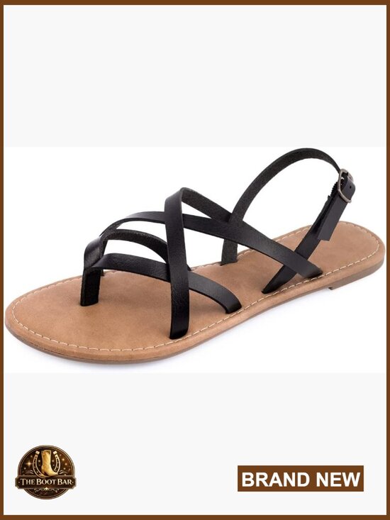 Shoes - Women's Gladiator Flat Sandals Fisherman Strappy Sandals